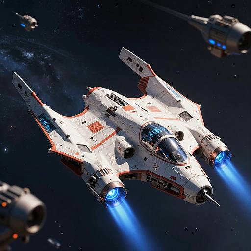 Star Wars Interceptor Spaceship in Space Battle