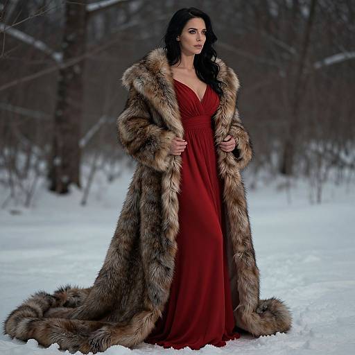 Elegant Winter Fantasy Woman Portrait