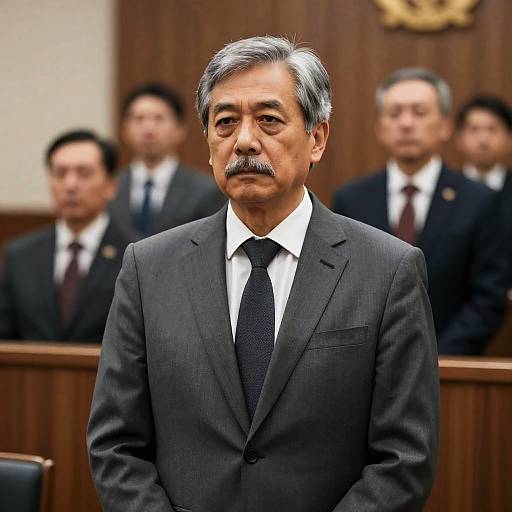 Middle-aged man in courtroom