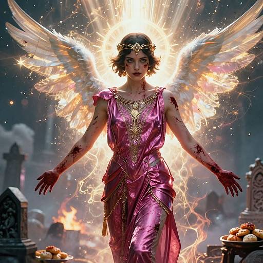 Angelic Guardian in Art Deco Armor