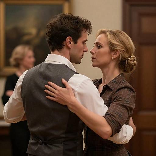 Couple Dancing Closely in Intimate Setting