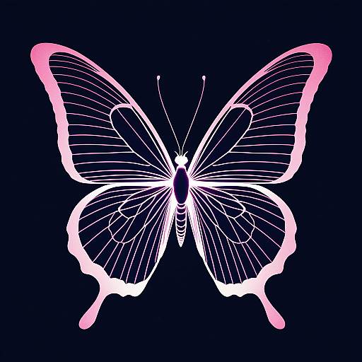 Futuristic Pink Butterfly Light Art