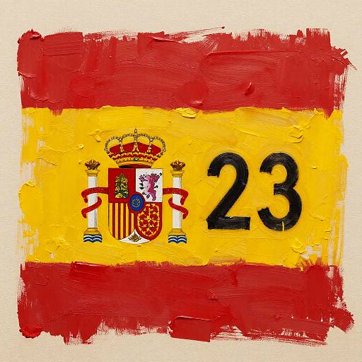 Impressionist Spain Flag on Canvas