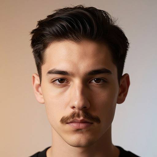 Stylish Chinstrap Mustache Close-Up