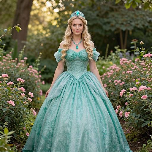 Elegant Princess in Lush Garden
