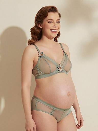 Vintage Film Maternity Lingerie Portrait
