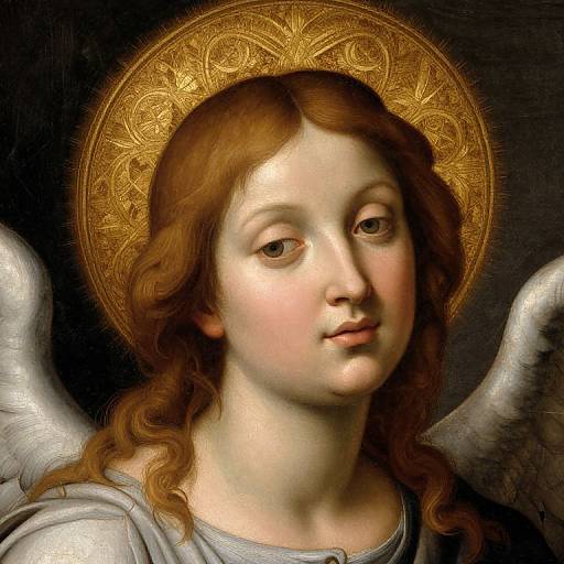 Angelic Head in Renaissance Fresco Style