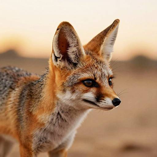 Realistic Fennec Fox Sunset Portrait