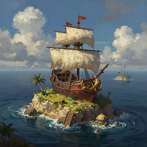 Fantasy Island with Pirate Ship