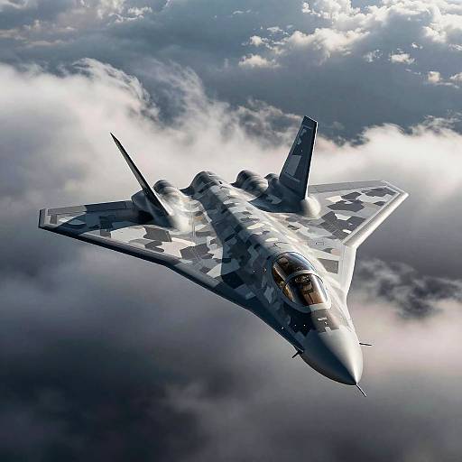 Futuristic Stealth Bomber Soaring Storm