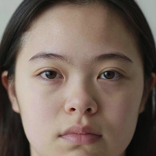 Photorealistic Down Syndrome Eyebrow Portrait