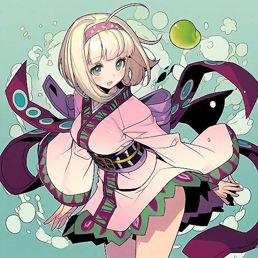 Illustration of Moriyama shiemi, ao no exorcist in the style of Fengmo