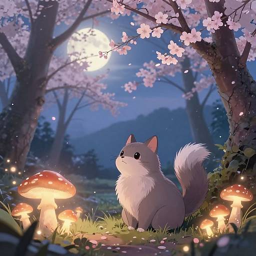 Nekoshoko Kemono in Serene Twilight Forest