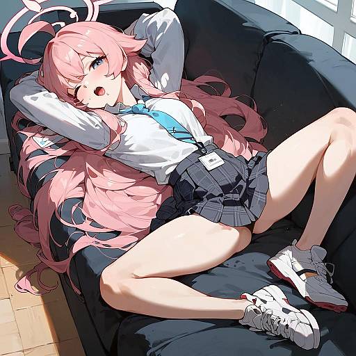 Sleeping Hoshino with Heterochromia