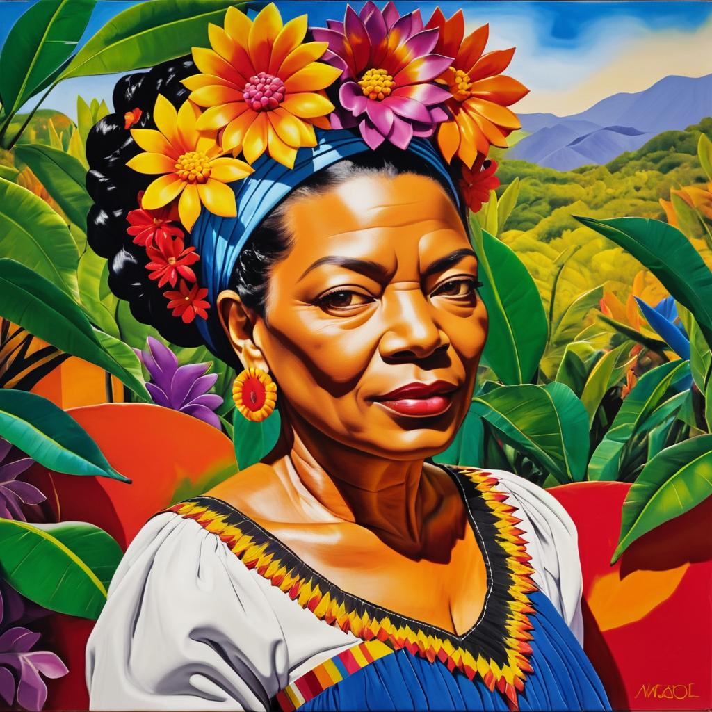 Maya Angelou in Frida Kahlo's Style