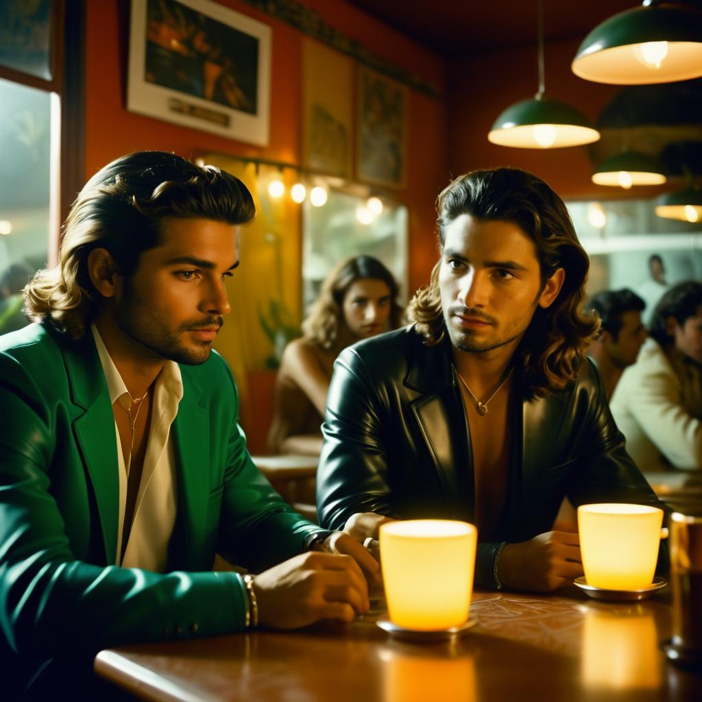 Chilean Surfers: 2030s Café Candid Shot