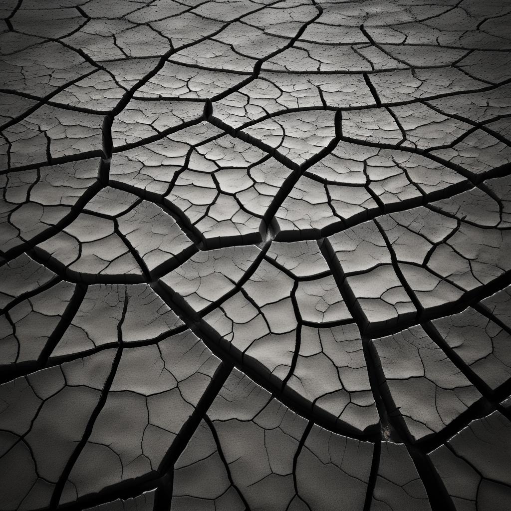 Cracked Earth with Water Drop Photography