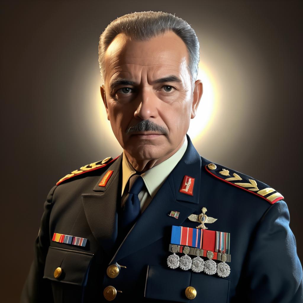 Distinguished Man in Military Portrait