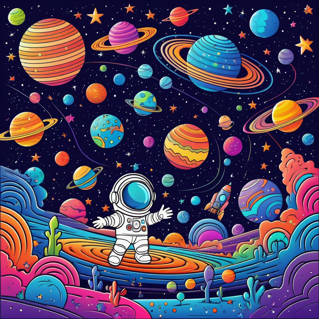 Playful Colorful Space Adventure for Kids