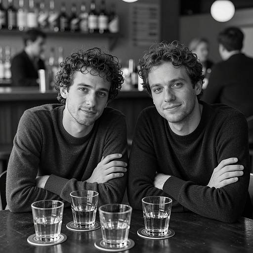 Men at a Bar: Black and White Portrait