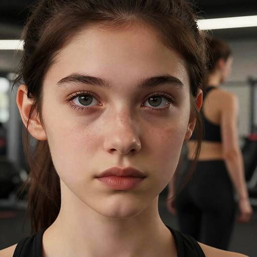Portrait of Young Woman in Gym