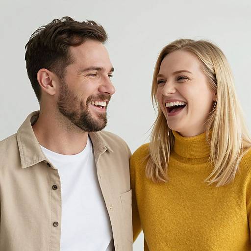 Joyful Couple Sharing Warm Laughter