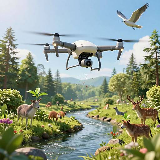 AI Drones Enhancing Lush Ecosystem