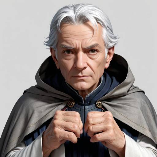 Elderly man in medieval cloak