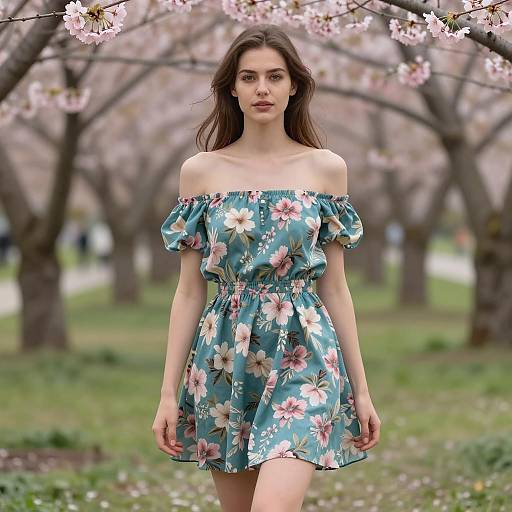 Charming Springtime Gown in Blossom Garden