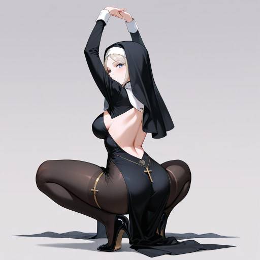 Elegant Nun Dancing Gracefully in Black Elegant Nun Dancing Gracefully in Black