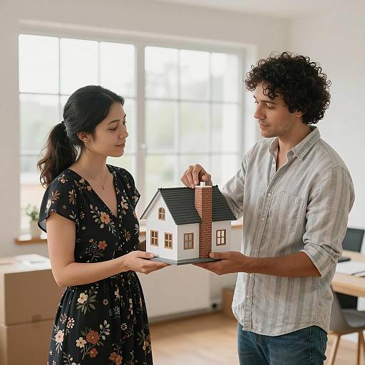 Couple Admiring Model House Together