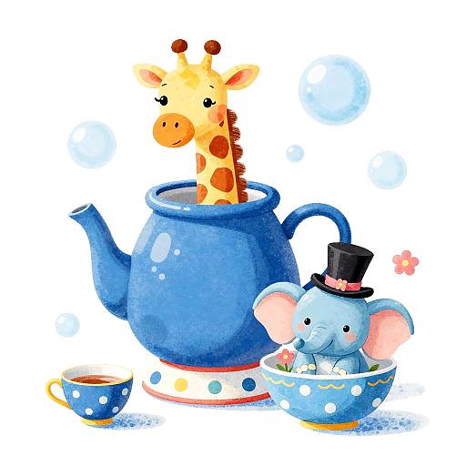 Whimsical Tea Set with Playful Animals