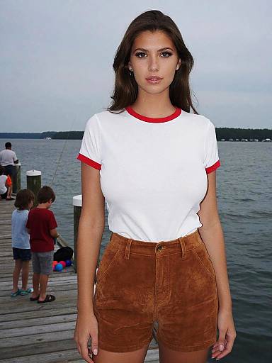 Casual Summer Pier Family Scene