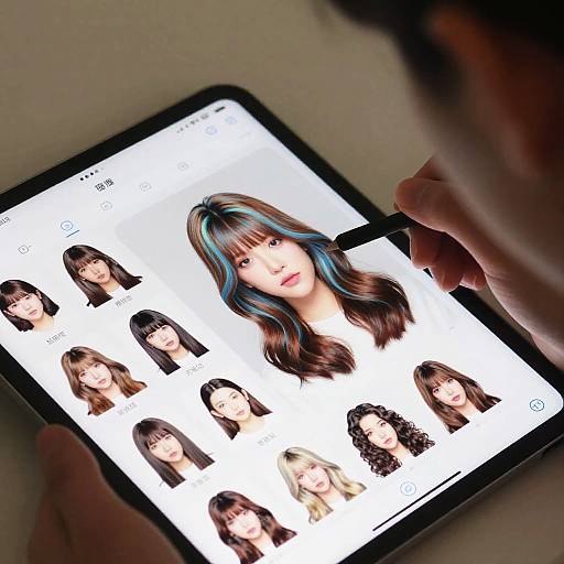 Virtual Hairstyles on Digital Tablet