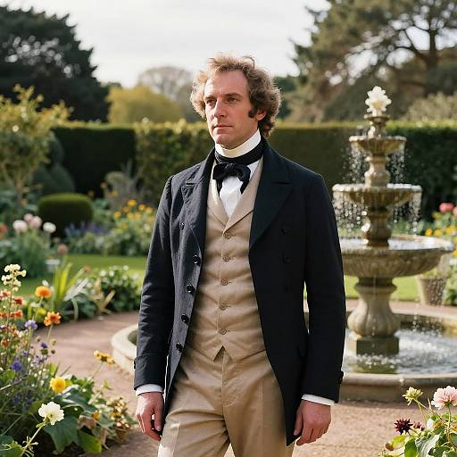 Portrait of Charles Kingsleigh in 19th Century Garden