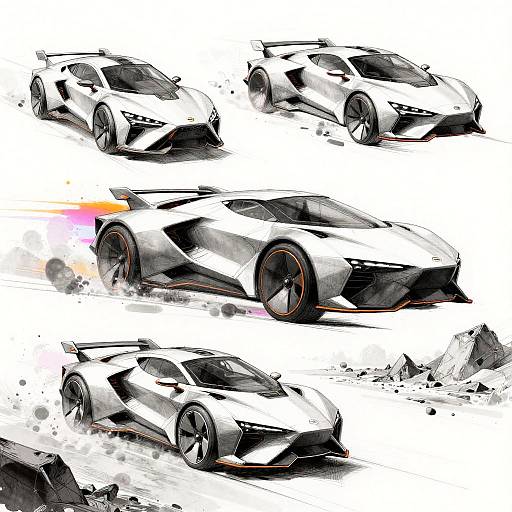 Futuristic AI-Generated Vehicle Sketches