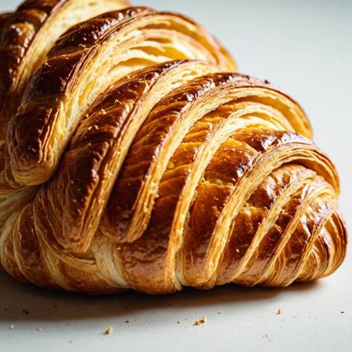 Close-Up of Flaky Golden Croissant