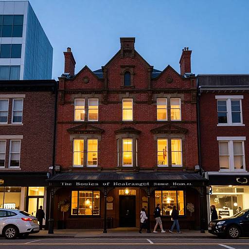Evening Cityscape with Historic Building