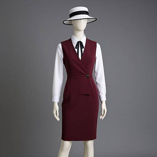 Sophisticated Mannequin in Maroon Dress