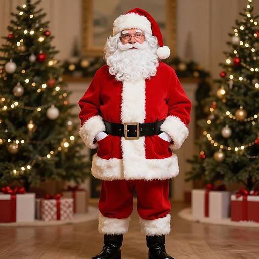 Festive Santa Claus in Holiday Setting