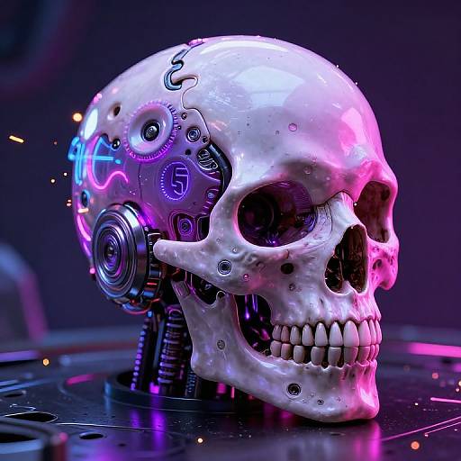 Biomechanical Sci-Fi Skull Helmet