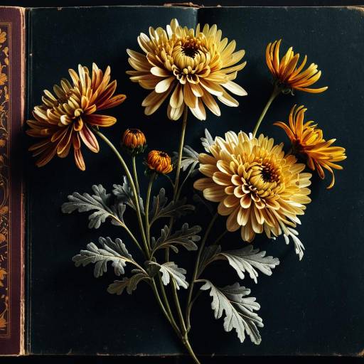 Vibrant Antique Floral Illustration Design