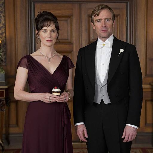 Downton Abbey Elegance in Maroon and Black