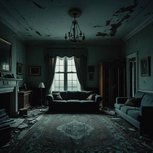 Abandoned 1970s Living Room with Moody Twilight