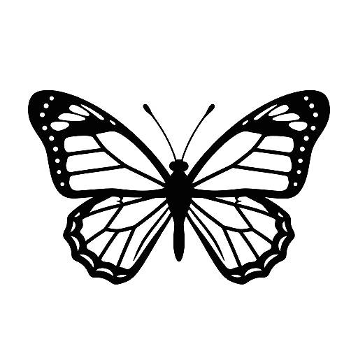 Minimalist Black and White Butterfly Logo
