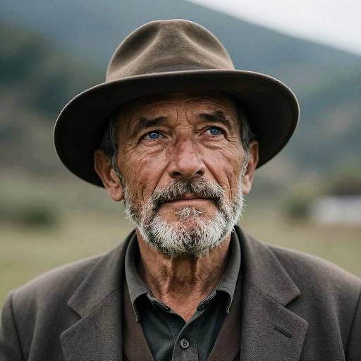 Thoughtful Elderly Man in Nature