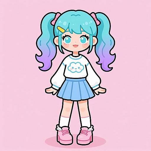 Kawaii Woman in Pastel Fashion