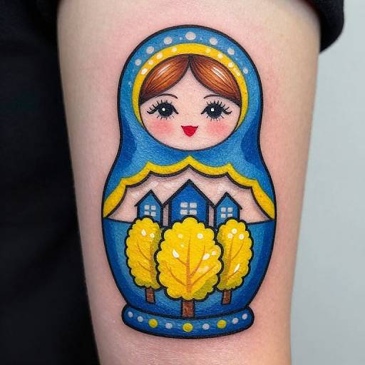 Almond Tattoo Russian Nesting Doll
