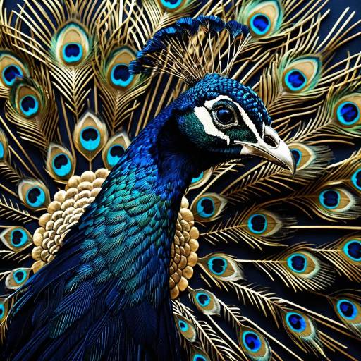 Exotic Mechanized Peacock Avian Design
