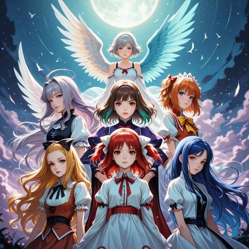 Colorful Fantasy Girls with Wings